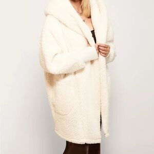 LOFT Sherpa hoodie jacket cardigan